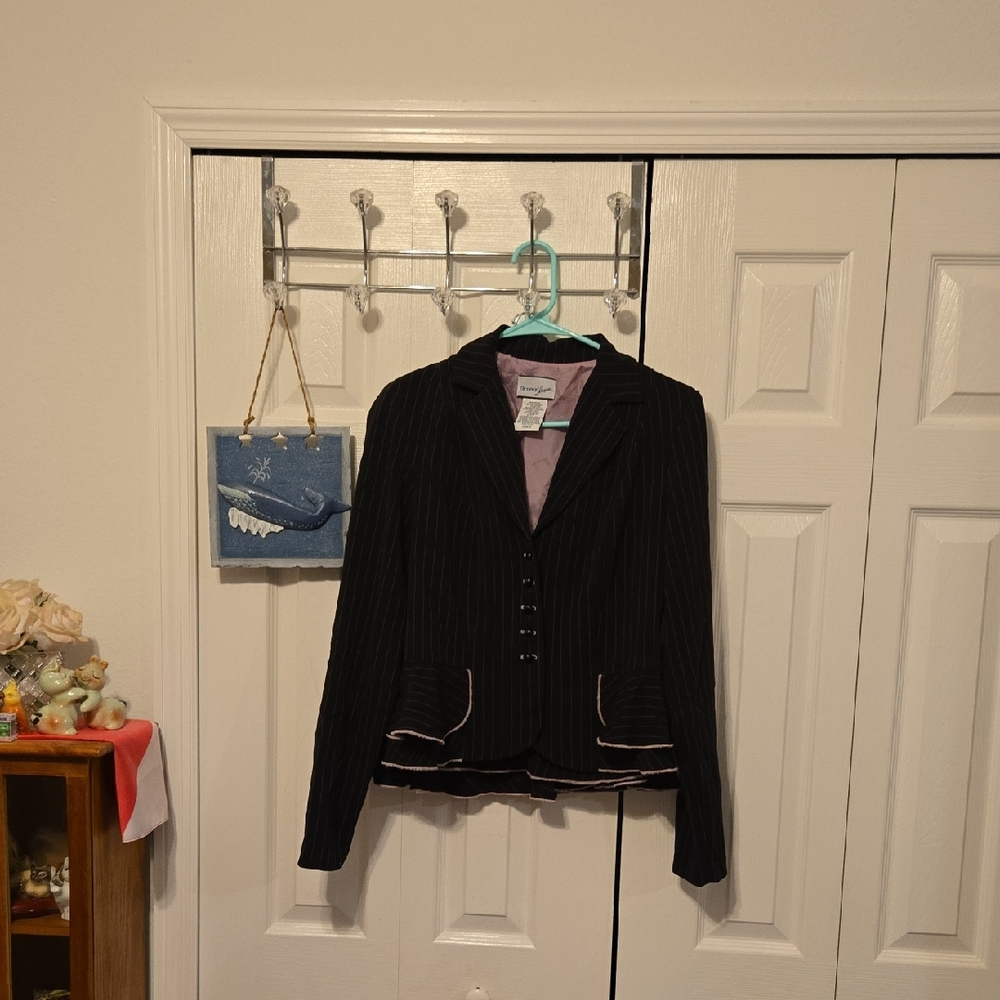 Elegant Black Pinstripe Blazer
